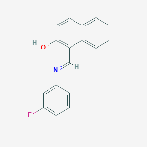 molecular formula C18H14FNO B463401 1-{[(3-Fluoro-4-methylphenyl)imino]methyl}-2-naphthol 