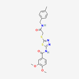 molecular formula C21H22N4O4S2 B4634019 3,4-dimethoxy-N-[5-[2-[(4-methylphenyl)methylamino]-2-oxoethyl]sulfanyl-1,3,4-thiadiazol-2-yl]benzamide 