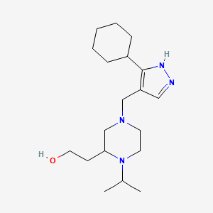 2-{4-[(3-cyclohexyl-1H-pyrazol-4-yl)methyl]-1-isopropyl-2-piperazinyl}ethanol