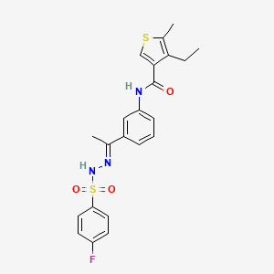 molecular formula C22H22FN3O3S2 B4634064 4-ethyl-N-(3-{N-[(4-fluorophenyl)sulfonyl]ethanehydrazonoyl}phenyl)-5-methyl-3-thiophenecarboxamide 