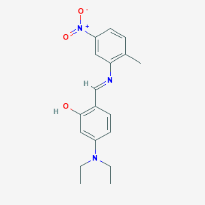 molecular formula C18H21N3O3 B463410 5-(Diethylamino)-2-[({5-nitro-2-methylphenyl}imino)methyl]phenol 