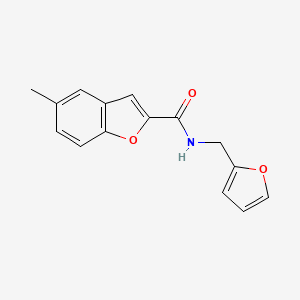 molecular formula C15H13NO3 B4634102 N-[(furan-2-yl)methyl]-5-methyl-1-benzofuran-2-carboxamide 