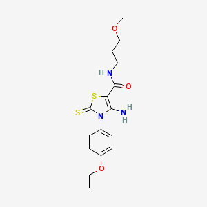 molecular formula C16H21N3O3S2 B4634116 4-amino-3-(4-ethoxyphenyl)-N-(3-methoxypropyl)-2-thioxo-2,3-dihydro-1,3-thiazole-5-carboxamide 