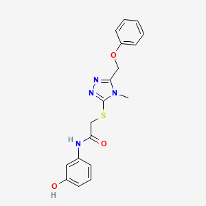 molecular formula C18H18N4O3S B4634154 N-(3-hydroxyphenyl)-2-{[4-methyl-5-(phenoxymethyl)-4H-1,2,4-triazol-3-yl]sulfanyl}acetamide 