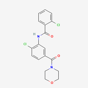 molecular formula C18H16Cl2N2O3 B4634159 2-chloro-N-[2-chloro-5-(morpholin-4-ylcarbonyl)phenyl]benzamide 