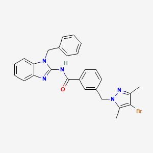 N-(1-BENZYL-1H-1,3-BENZIMIDAZOL-2-YL)-3-[(4-BROMO-3,5-DIMETHYL-1H-PYRAZOL-1-YL)METHYL]BENZAMIDE