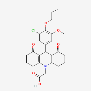 molecular formula C25H28ClNO6 B4634208 [9-(3-chloro-5-methoxy-4-propoxyphenyl)-1,8-dioxo-2,3,4,5,6,7,8,9-octahydro-10(1H)-acridinyl]acetic acid 