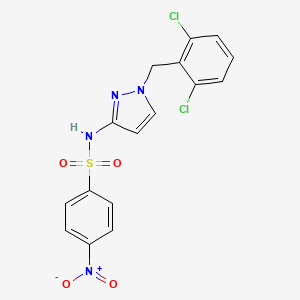 molecular formula C16H12Cl2N4O4S B4634222 N~1~-[1-(2,6-DICHLOROBENZYL)-1H-PYRAZOL-3-YL]-4-NITRO-1-BENZENESULFONAMIDE 