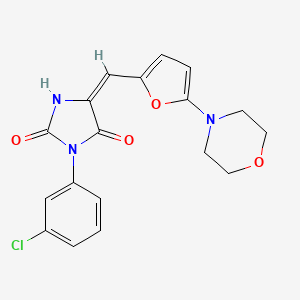 3-(3-chlorophenyl)-5-{[5-(4-morpholinyl)-2-furyl]methylene}-2,4-imidazolidinedione