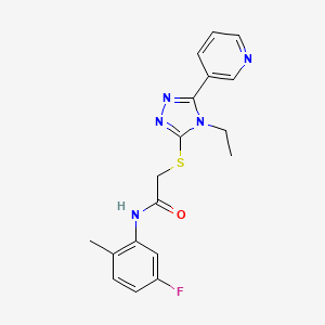 2-{[4-ethyl-5-(pyridin-3-yl)-4H-1,2,4-triazol-3-yl]sulfanyl}-N-(5-fluoro-2-methylphenyl)acetamide