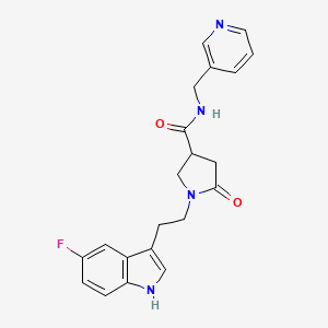 1-[2-(5-fluoro-1H-indol-3-yl)ethyl]-5-oxo-N-(pyridin-3-ylmethyl)pyrrolidine-3-carboxamide