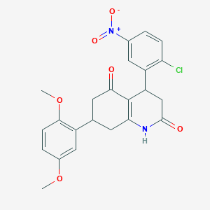 4-(2-CHLORO-5-NITROPHENYL)-7-(2,5-DIMETHOXYPHENYL)-1,2,3,4,5,6,7,8-OCTAHYDROQUINOLINE-2,5-DIONE