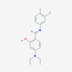molecular formula C18H21FN2O B463430 5-(Diethylamino)-2-{[(3-fluoro-4-methylphenyl)imino]methyl}phenol 