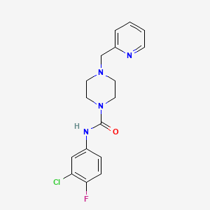 N-(3-CHLORO-4-FLUOROPHENYL)-4-[(PYRIDIN-2-YL)METHYL]PIPERAZINE-1-CARBOXAMIDE