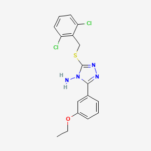 molecular formula C17H16Cl2N4OS B4634339 3-[(2,6-Dichlorophenyl)methylthio]-5-(3-ethoxyphenyl)-1,2,4-triazole-4-ylamine 