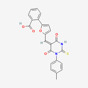 2-(5-{[1-(4-methylphenyl)-4,6-dioxo-2-thioxotetrahydro-5(2H)-pyrimidinylidene]methyl}-2-furyl)benzoic acid