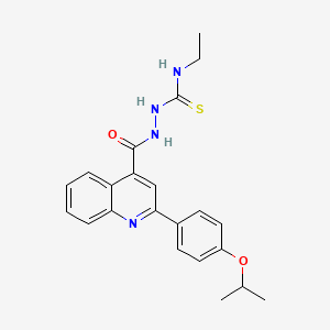 molecular formula C22H24N4O2S B4634361 N-ethyl-2-{[2-(4-isopropoxyphenyl)-4-quinolinyl]carbonyl}hydrazinecarbothioamide 