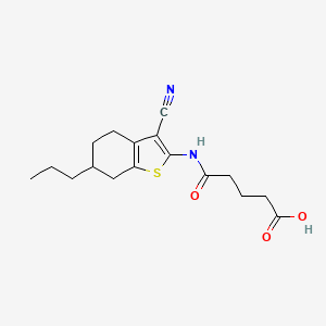 5-[(3-Cyano-6-propyl-4,5,6,7-tetrahydro-1-benzothiophen-2-yl)amino]-5-oxopentanoic acid