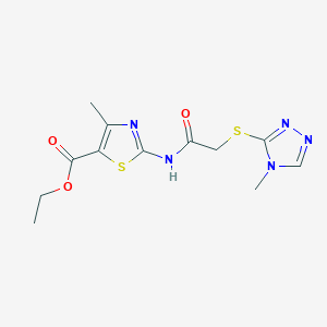 ETHYL 4-METHYL-2-{2-[(4-METHYL-1,2,4-TRIAZOL-3-YL)SULFANYL]ACETAMIDO}-1,3-THIAZOLE-5-CARBOXYLATE