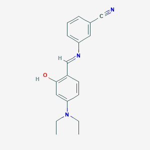 molecular formula C18H19N3O B463439 3-{[4-(Diethylamino)-2-hydroxybenzylidene]amino}benzonitrile 