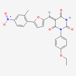 molecular formula C24H19N3O7 B4634391 (5Z)-1-(4-ethoxyphenyl)-5-{[5-(2-methyl-4-nitrophenyl)furan-2-yl]methylidene}pyrimidine-2,4,6(1H,3H,5H)-trione 