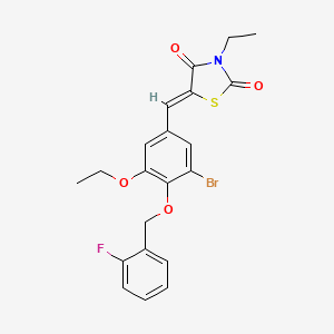 5-{3-bromo-5-ethoxy-4-[(2-fluorobenzyl)oxy]benzylidene}-3-ethyl-1,3-thiazolidine-2,4-dione