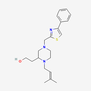 molecular formula C21H29N3OS B4634413 2-{1-(3-methyl-2-buten-1-yl)-4-[(4-phenyl-1,3-thiazol-2-yl)methyl]-2-piperazinyl}ethanol 