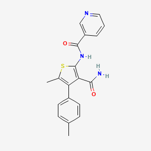 N-[3-carbamoyl-5-methyl-4-(4-methylphenyl)thiophen-2-yl]pyridine-3-carboxamide