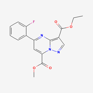 molecular formula C17H14FN3O4 B4634477 3-ethyl 7-methyl 5-(2-fluorophenyl)pyrazolo[1,5-a]pyrimidine-3,7-dicarboxylate 