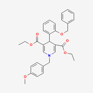 molecular formula C32H33NO6 B4634497 3,5-DIETHYL 4-[2-(BENZYLOXY)PHENYL]-1-[(4-METHOXYPHENYL)METHYL]-1,4-DIHYDROPYRIDINE-3,5-DICARBOXYLATE 