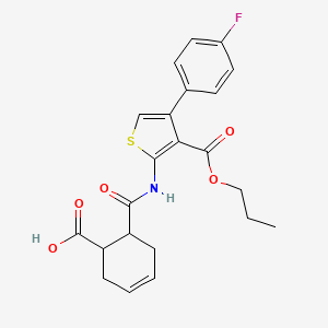 6-{[4-(4-Fluorophenyl)-3-(propoxycarbonyl)thiophen-2-yl]carbamoyl}cyclohex-3-ene-1-carboxylic acid