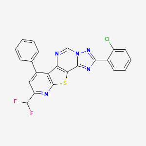 4-(2-chlorophenyl)-13-(difluoromethyl)-11-phenyl-16-thia-3,5,6,8,14-pentazatetracyclo[7.7.0.02,6.010,15]hexadeca-1(9),2,4,7,10(15),11,13-heptaene