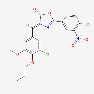 molecular formula C20H16Cl2N2O6 B4634544 4-(3-chloro-5-methoxy-4-propoxybenzylidene)-2-(4-chloro-3-nitrophenyl)-1,3-oxazol-5(4H)-one 