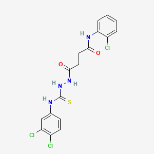 molecular formula C17H15Cl3N4O2S B4634561 N-(2-chlorophenyl)-4-(2-{[(3,4-dichlorophenyl)amino]carbonothioyl}hydrazino)-4-oxobutanamide 