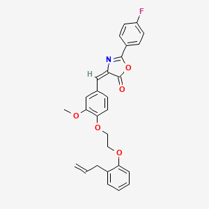 (4E)-2-(4-fluorophenyl)-4-[[3-methoxy-4-[2-(2-prop-2-enylphenoxy)ethoxy]phenyl]methylidene]-1,3-oxazol-5-one