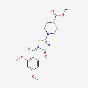 molecular formula C20H24N2O5S B4634595 Ethyl 1-[(5E)-5-[(2,4-dimethoxyphenyl)methylidene]-4-oxo-4,5-dihydro-1,3-thiazol-2-YL]piperidine-4-carboxylate 