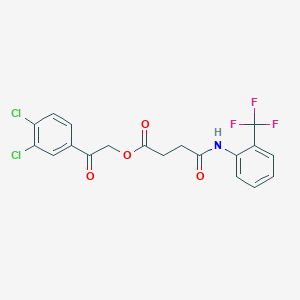 molecular formula C19H14Cl2F3NO4 B4634606 2-(3,4-dichlorophenyl)-2-oxoethyl 4-oxo-4-{[2-(trifluoromethyl)phenyl]amino}butanoate 