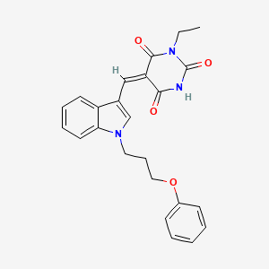 molecular formula C24H23N3O4 B4634623 1-ethyl-5-{[1-(3-phenoxypropyl)-1H-indol-3-yl]methylene}-2,4,6(1H,3H,5H)-pyrimidinetrione 