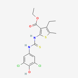 ethyl 2-({[(3,5-dichloro-4-hydroxyphenyl)amino]carbonothioyl}amino)-4-ethyl-5-methyl-3-thiophenecarboxylate