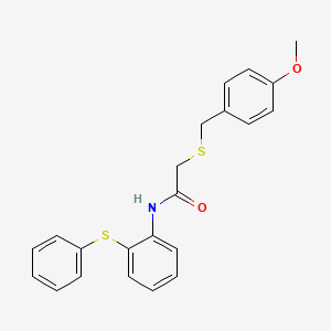 molecular formula C22H21NO2S2 B4634633 2-[(4-methoxybenzyl)thio]-N-[2-(phenylthio)phenyl]acetamide 