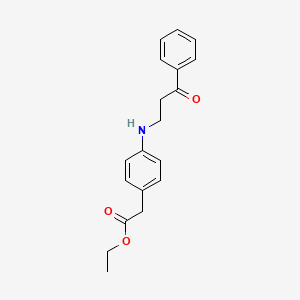 molecular formula C19H21NO3 B4634640 ethyl {4-[(3-oxo-3-phenylpropyl)amino]phenyl}acetate 