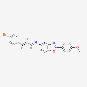 N-[(E,2E)-3-(4-BROMOPHENYL)-2-PROPENYLIDENE]-N-[2-(4-METHOXYPHENYL)-1,3-BENZOXAZOL-5-YL]AMINE