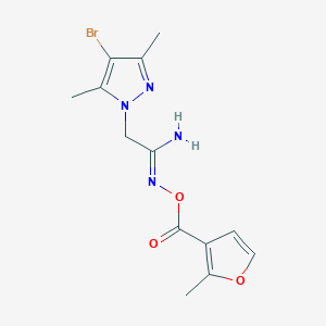 2-(4-BROMO-3,5-DIMETHYL-1H-PYRAZOL-1-YL)-O~1~-[(2-METHYL-3-FURYL)CARBONYL]ETHANEHYDROXIMAMIDE