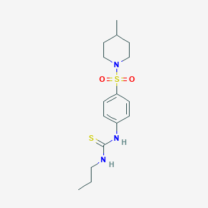 molecular formula C16H25N3O2S2 B4634790 N-{4-[(4-methyl-1-piperidinyl)sulfonyl]phenyl}-N'-propylthiourea 