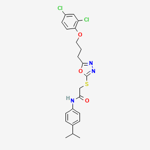 2-({5-[3-(2,4-dichlorophenoxy)propyl]-1,3,4-oxadiazol-2-yl}sulfanyl)-N-[4-(propan-2-yl)phenyl]acetamide