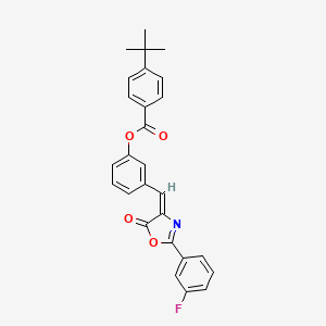 molecular formula C27H22FNO4 B4634840 [3-[(E)-[2-(3-fluorophenyl)-5-oxo-1,3-oxazol-4-ylidene]methyl]phenyl] 4-tert-butylbenzoate 