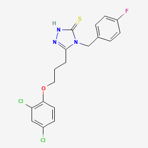 molecular formula C18H16Cl2FN3OS B4634848 5-[3-(2,4-dichlorophenoxy)propyl]-4-(4-fluorobenzyl)-4H-1,2,4-triazole-3-thiol 