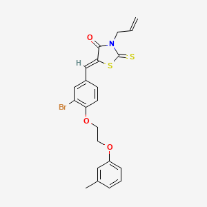 (5Z)-5-[[3-bromo-4-[2-(3-methylphenoxy)ethoxy]phenyl]methylidene]-3-prop-2-enyl-2-sulfanylidene-1,3-thiazolidin-4-one