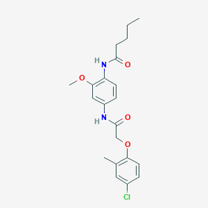 molecular formula C21H25ClN2O4 B4634858 N-(4-{[(4-chloro-2-methylphenoxy)acetyl]amino}-2-methoxyphenyl)pentanamide 