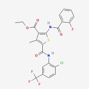 Ethyl 5-{[2-chloro-5-(trifluoromethyl)phenyl]carbamoyl}-2-(2-fluorobenzamido)-4-methylthiophene-3-carboxylate